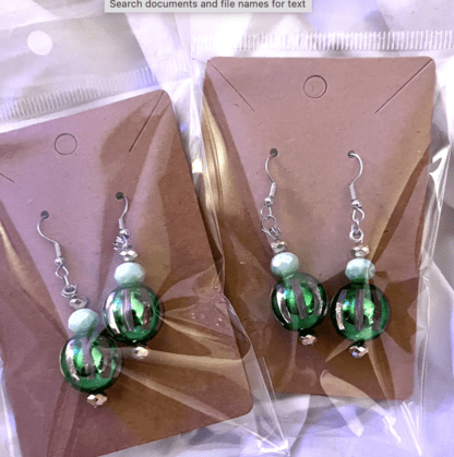 Green Ornament Earrings